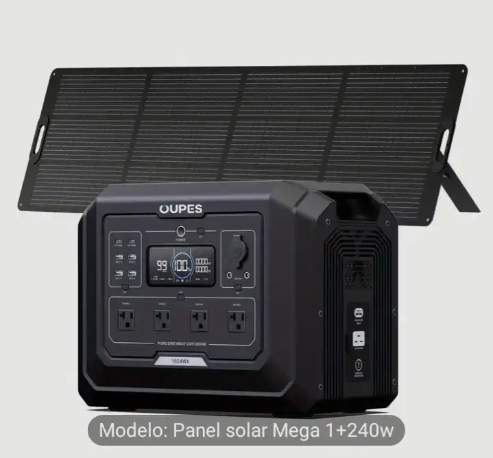 Batería recargable con panel solar